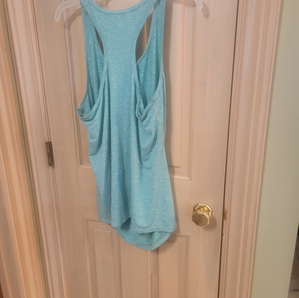 Glamix Maternity Racer Back Spandex Yoga Athletic Tank Top Sz XL Teal Green - Picture 3 of 5
